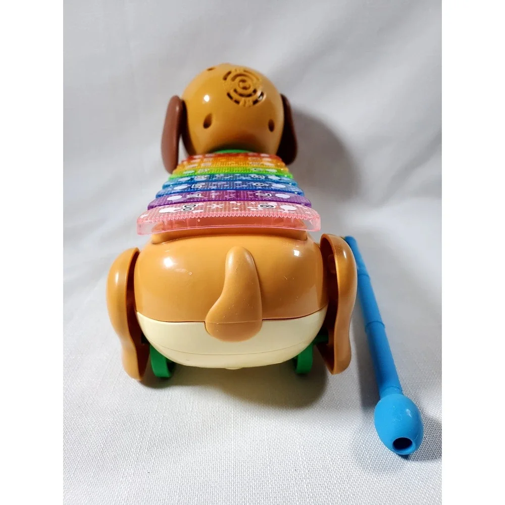 VTech Zoo Jamz‎ Xylophone Dog Pull Toy Musical Lights & Sounds w/Mallet-WORKING
